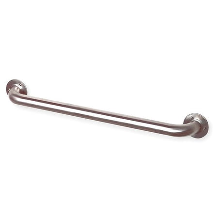Straight Grab Bar, 24" L, Stainless Steel, Unfinished 3P918