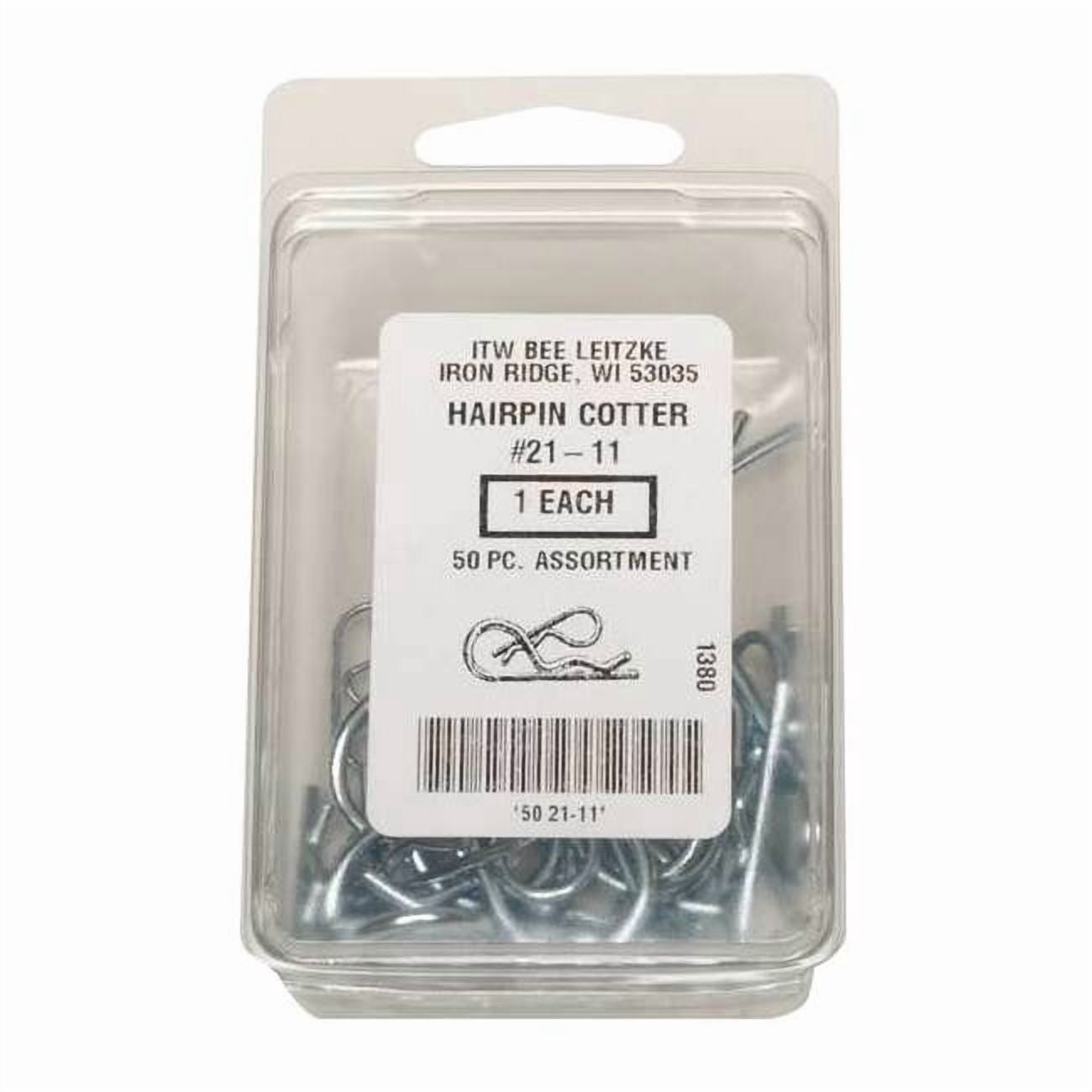 Cotter Pin Assortment, Stainless Steel, Zinc Plated, 50 Pcs WWG-DISPBP50