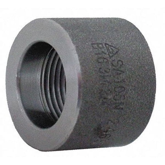 Half Coupling Half Coupling, 1/2" Pipe, FNPT, Black Forged Steel, Class 3000