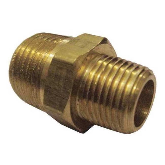 Manufacturer Varies Hex Reducing Nipple, Brass, 1/2 x 1/4 in 6AZF3