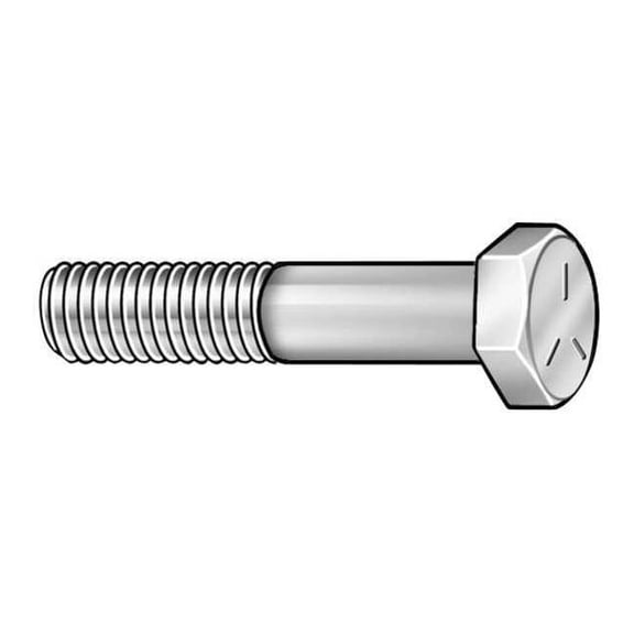Grade 5, 5/16"-18 Hex Head Cap Screw, Chrome Plated Steel, 1 in L, 5 PK
