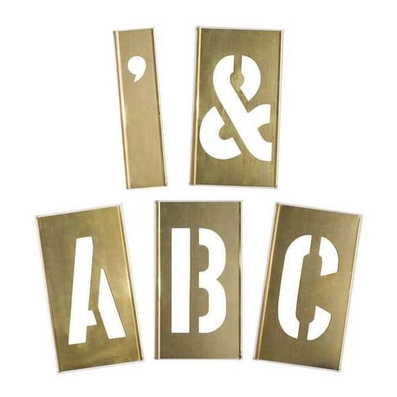 Manufacturer Varies Interlocking Stencil,Letters,Brass, 1F045 1F045