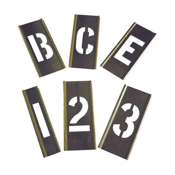 Interlocking Stencil, Numb&Letters, Brass, 6A231 6A231