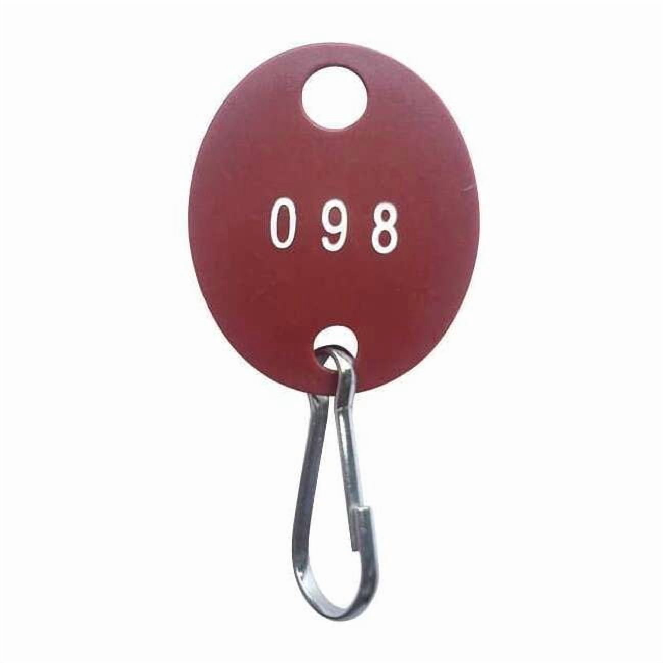 Manufacturer Varies Key Tag, Red, Plastic, Oval, Nickel Plated 100 PK 33J885