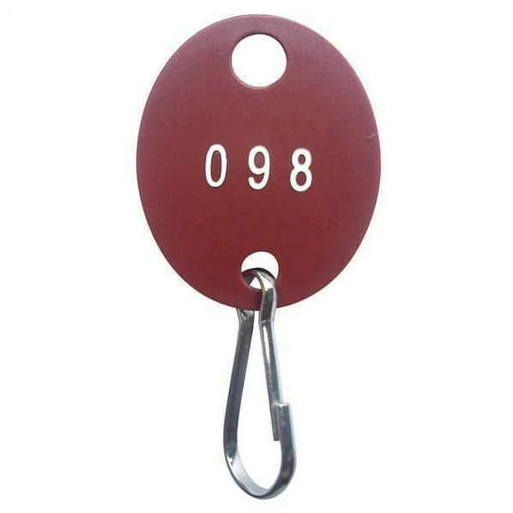 Manufacturer Varies Key Tag, Red, Plastic, Oval, Nickel Plated 100 PK 33J885