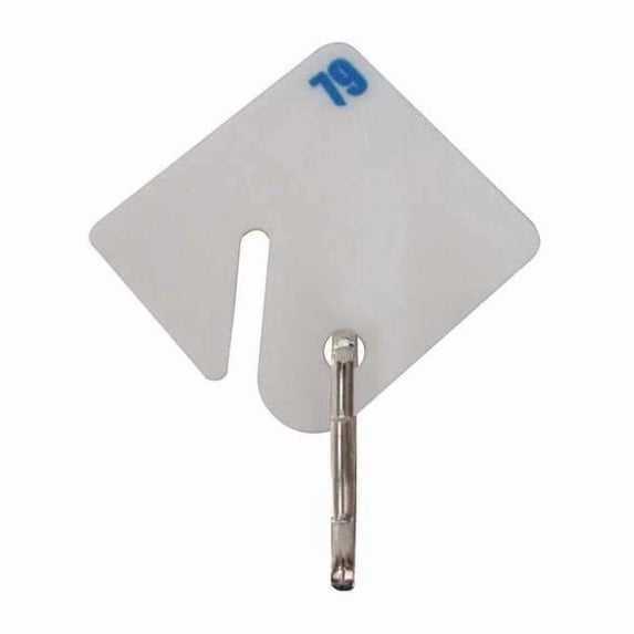Key Tag, White, Rectangle, Nickel Plated 10 PK 33J874
