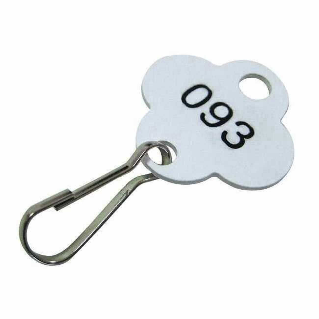 Key Tag, White, Plastic, Shamrock, Nickel Plated 100 PK 33J881