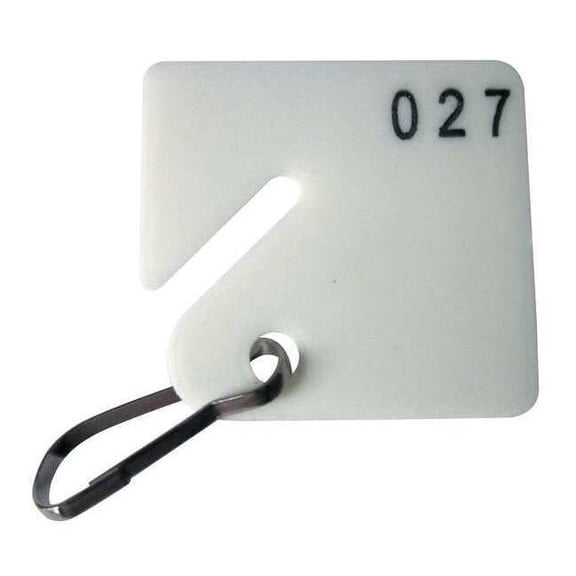 Manufacturer Varies Key Tag, White, Square-Slotted, Nickel Plated 100 PK 33J887