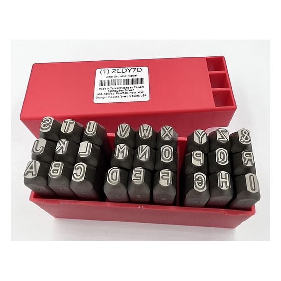 Manufacturer Varies Letter Set,1/4 In. H,Steel 2CDY7