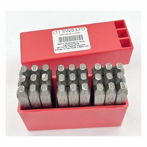 Manufacturer Varies Letter Set,1/8 In. H,Steel 3W637