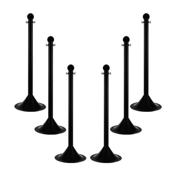 Light Duty Stanchion,41 In. H,Black,PK6 91503-6