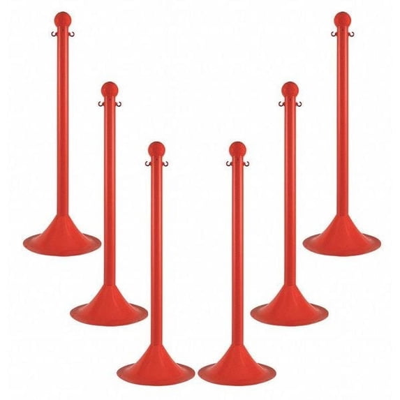 Manufacturer Varies Light Duty Stanchion,41 In. H,Red,PK6 91505-6