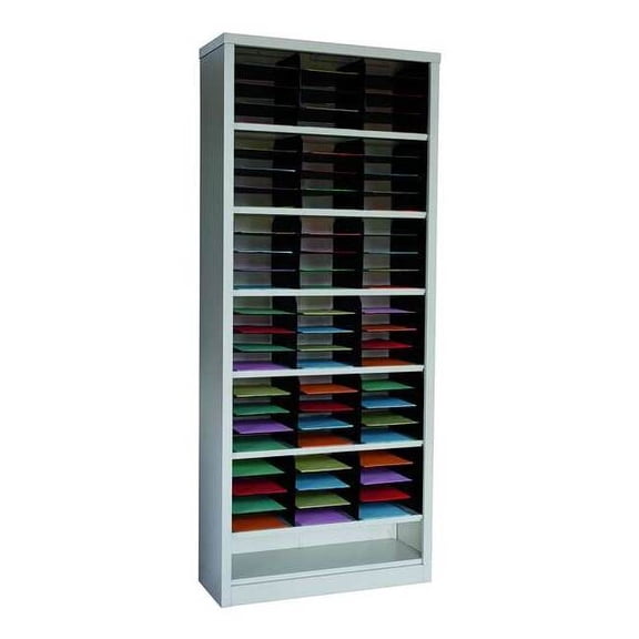 Vertical Literature Organizer 72 Compartments, Tan 5CRY7