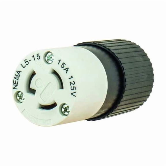 Bryant Locking Connector,Black/White,125VAC,15A 4732NC