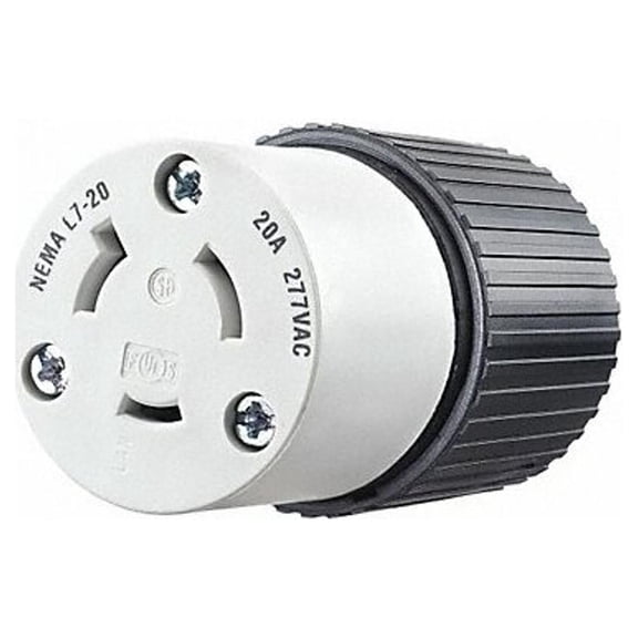 Bryant Locking Connector,Black/White,277VAC,20A 70720NC