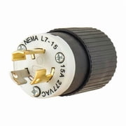 Bryant Locking Plug,Black/Wht,277VAC,2.0 HP,15A 4770NP