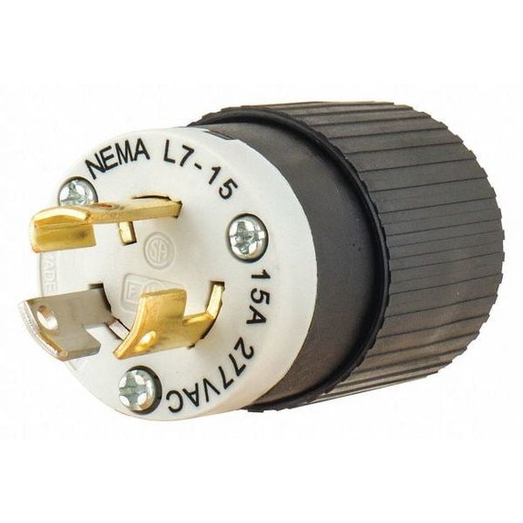 Bryant Locking Plug,Black/Wht,277VAC,2.0 HP,15A 4770NP