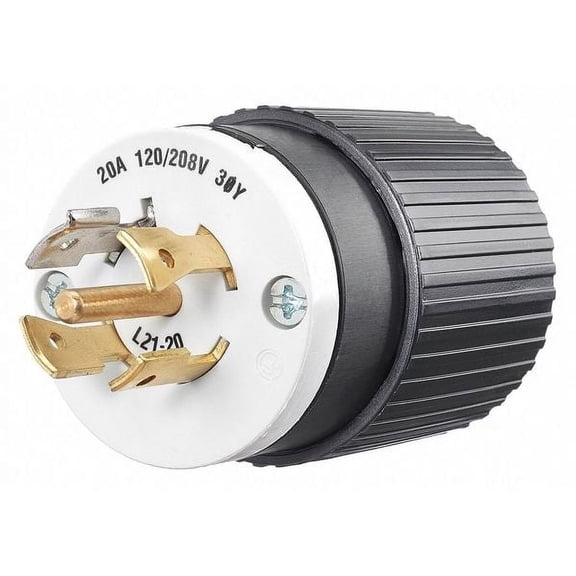 Bryant Locking Plug,Blk/White,120/208VAC,2.0 HP 72120NP