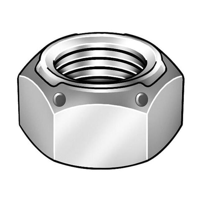 Top Lock Distorted Thread Lock Nut, 5/8"-11, Steel, Grade C, Zinc Yellow, 35/64 in Ht, 25 PK