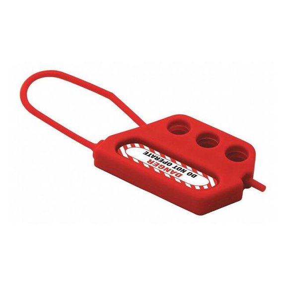 Manufacturer Varies Lockout Hasp,Red,4 in. L,Nylon 45MZ82