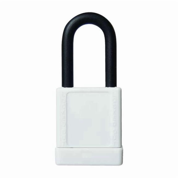 Lockout Padlock, Keyed Different, Aluminum, White, 1 1/2 in Shackle Height, 1 9/16 in Body Width