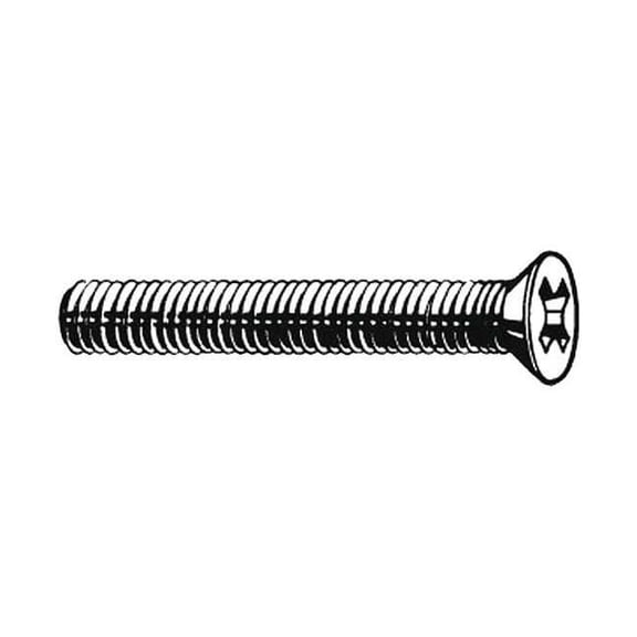 #4-40 x 1/4 in Phillips Flat Machine Screw, Plain Brass, 100 PK