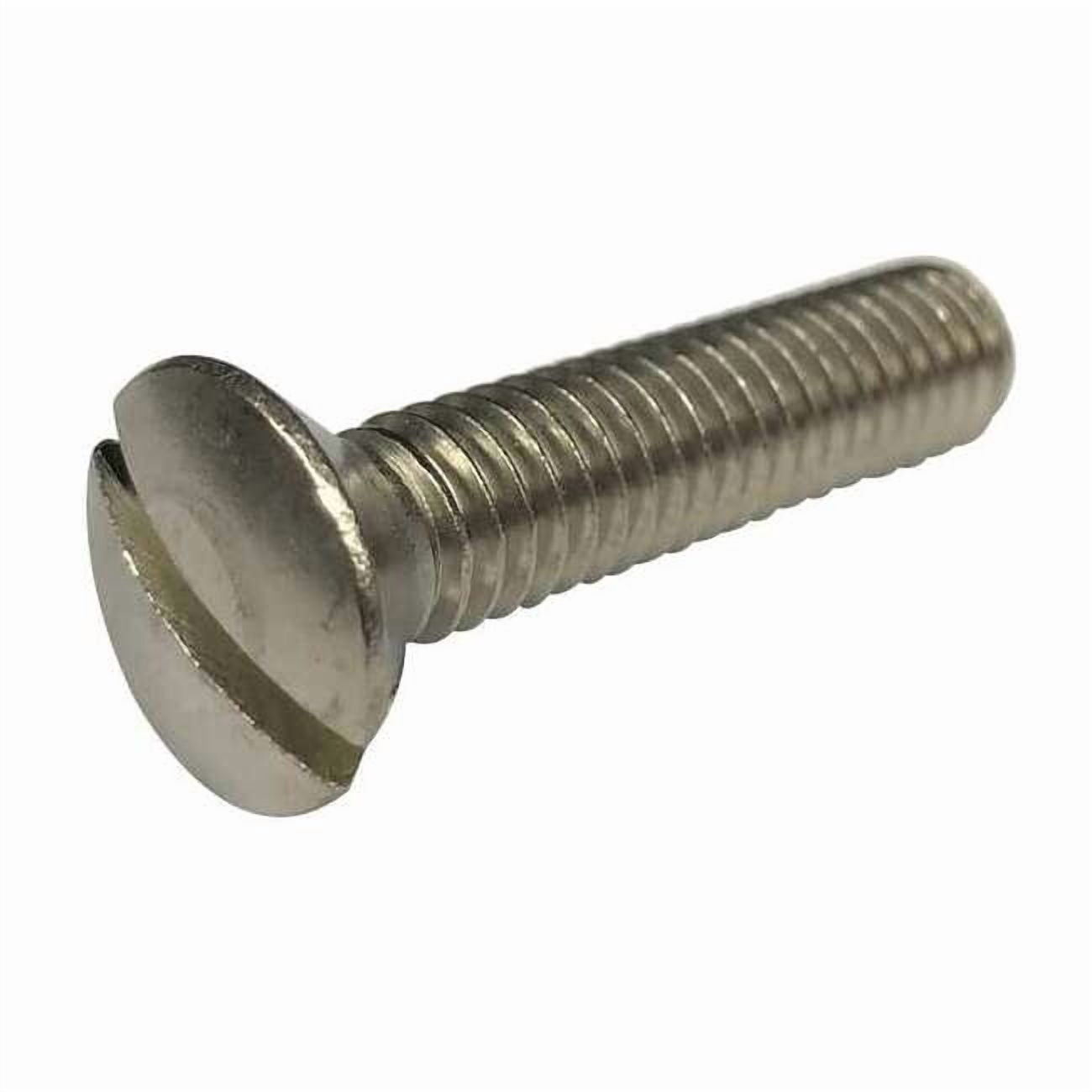 #6-32 x 3/4 in Slotted Oval Machine Screw, Plain 18-8 Stainless Steel, 100 PK