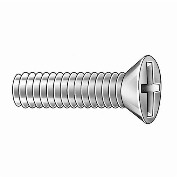 M3-0.50 x 5 mm Phillips Flat Machine Screw, Plain 18-8 Stainless Steel, 100 PK
