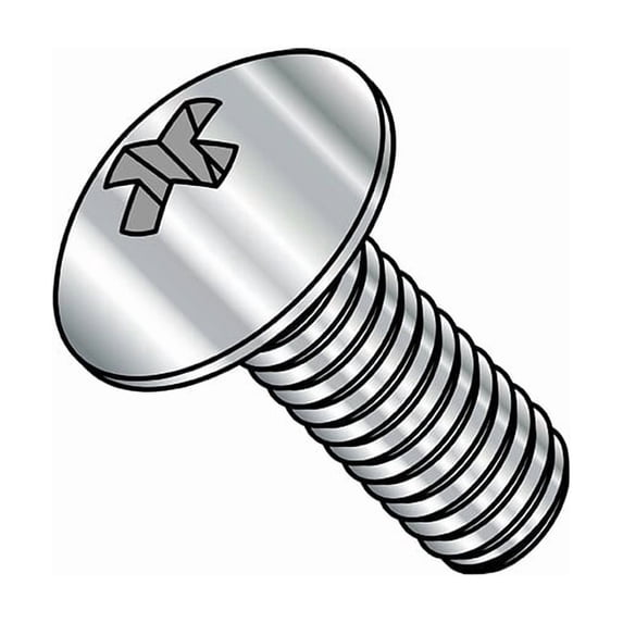 1/4"-20 x 1-3/4 in Phillips Truss Machine Screw, Plain Steel, 500 PK