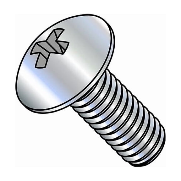 1/4"-20 x 2-1/4 in Phillips Truss Machine Screw, Zinc Plated Steel, 800 PK