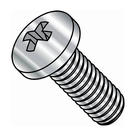 1/4"-20 x 1/2 in Phillips Pan Machine Screw, Plain 410 Stainless Steel, 1000 PK