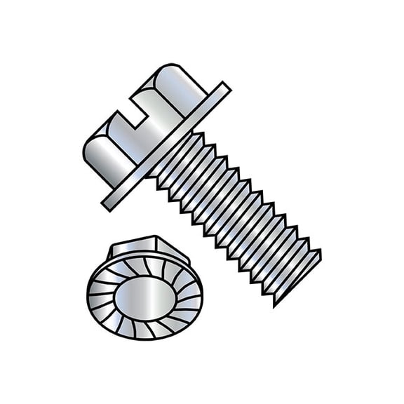 1/4"-20 x 1/2 in Slotted Hex Machine Screw, Zinc Plated Steel, 3000 PK 1408MSWS