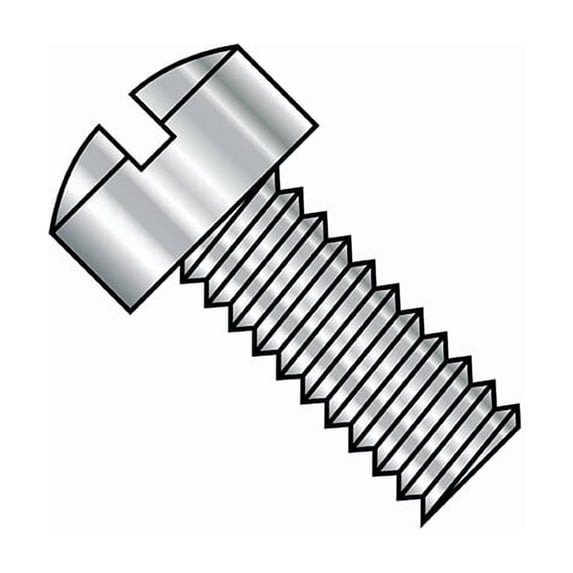 #10-24 x 1-1/8 in Slotted Fillister Machine Screw, Plain Steel, 2000 PK
