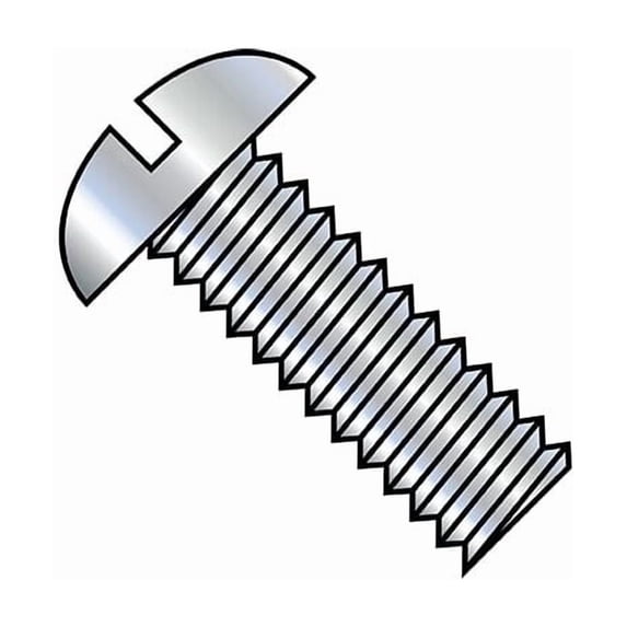 #10-24 x 3-1/4 in Slotted Round Machine Screw, Zinc Plated Steel, 700 PK