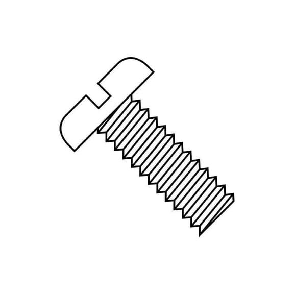 #4-40 x 11/16 in Slotted Pan Machine Screw, Nylon Steel, 2500 PK