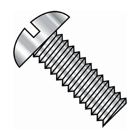 #4-40 x 3/16 in Slotted Round Machine Screw, Plain Steel, 5000 PK