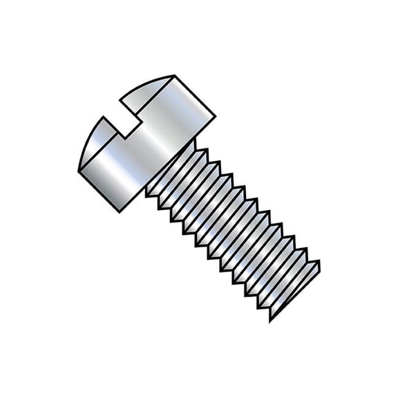 #8-32 x 3/8 in Slotted Fillister Machine Screw, Zinc Plated Steel, 10000 PK