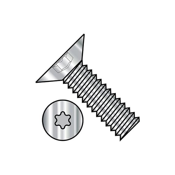 #8-32 x 1/2 in Torx Flat Machine Screw, Plain Stainless Steel, 5000 PK