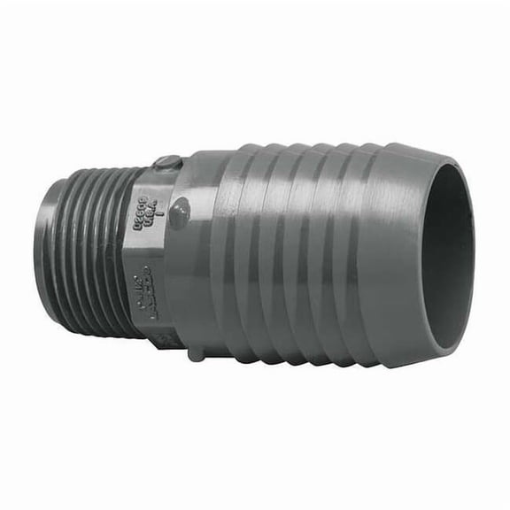 PVC Reducing Male Adapter, Insert x MNPT, 1 1/4 in x 1 in Pipe Size 1436132