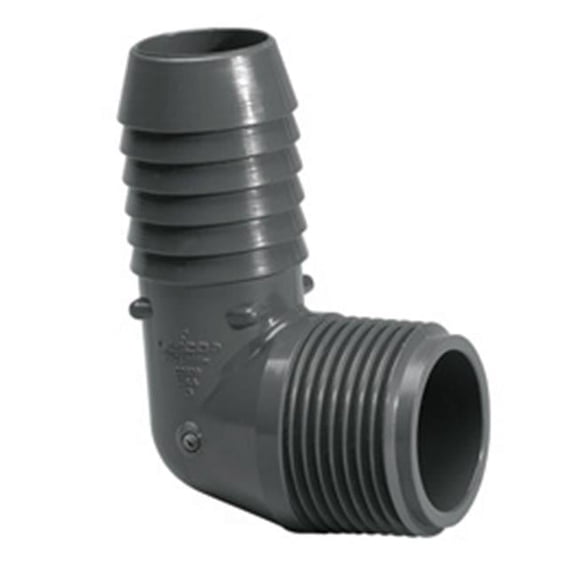 PVC Male Elbow, 90 Degrees, Insert x MNPT, 1-1/2 in Pipe Size 1413-015