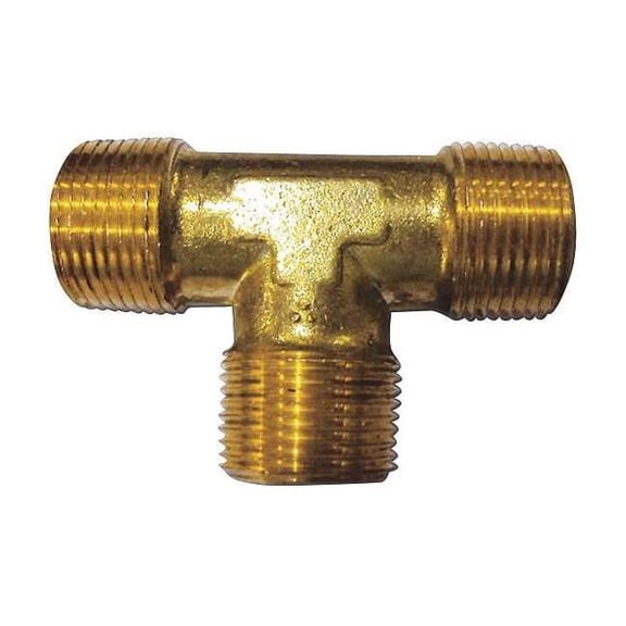 Manufacturer Varies Male Tee, Brass, 1/2 in Pipe Size, MNPT 6AYV4