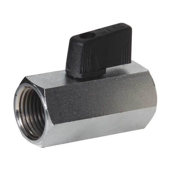 Manufacturer Varies 1/4" FNPT Nickel Brass Mini Ball Valve Inline G-CBV-25NL