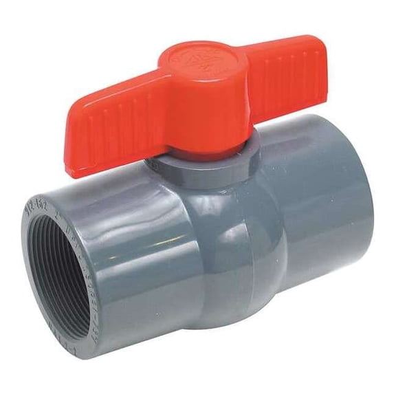 Manufacturer Varies 1-1/4" FNPT PVC Ball Valve Inline 32H957