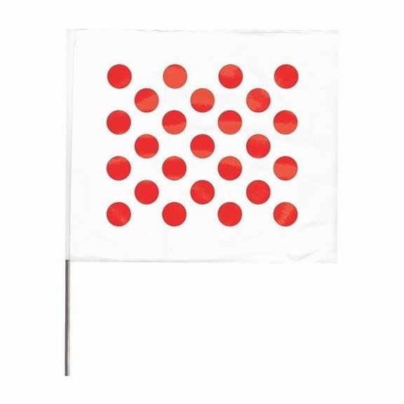 Manufacturer Varies Marking Flag,18", Red/White,PVC,PK100 4518RW28544-200