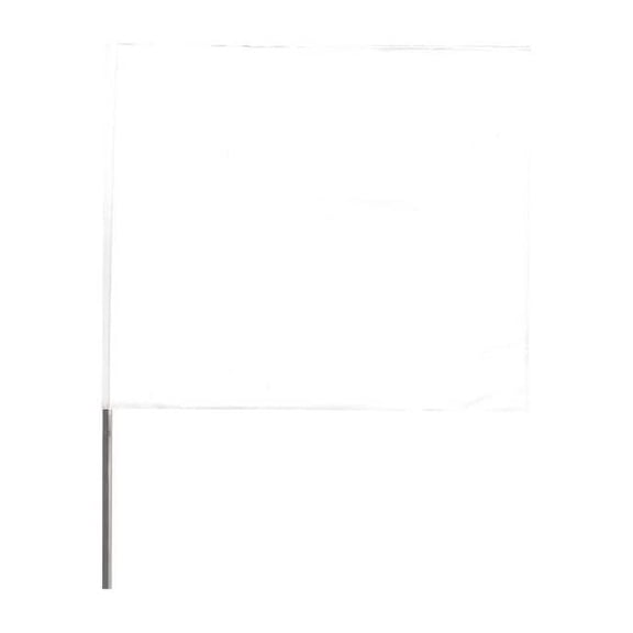 Marking Flag, Vinyl, 18" Wire Staff, Blank, 18" L., 100 PK