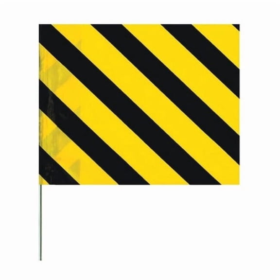 Manufacturer Varies Marking Flag, 30",Black/Yellow,PVC,PK100 4530SYBK-200