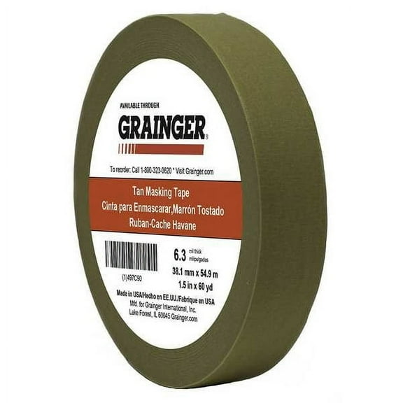 Manufacturer Varies Masking Tape,1 1/2" W,60 yd L,Tan TC650-1.5" X 60YD