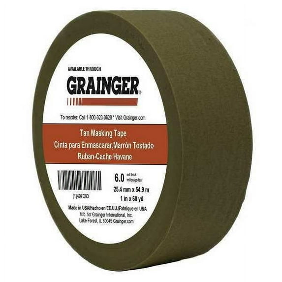 Manufacturer Varies Masking Tape,1" W,60 yd L,Tan TC97-1" X 60YD