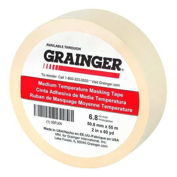Manufacturer Varies Masking Tape,2" W,60 yd L,Tan 20PJ05