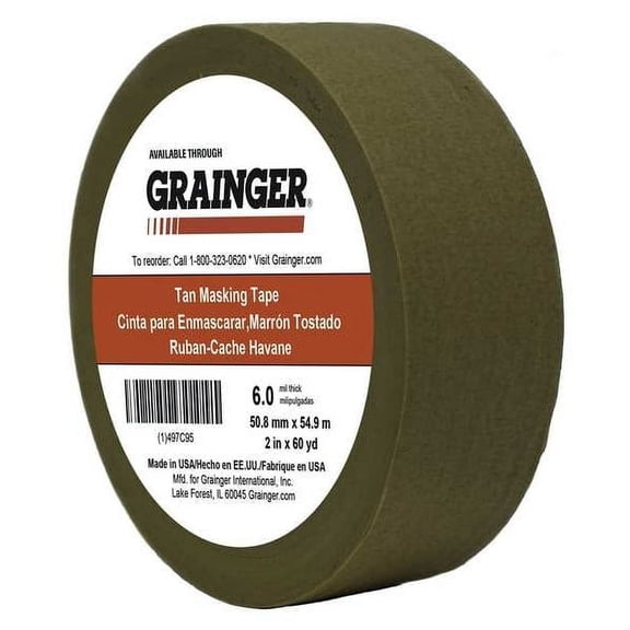 Manufacturer Varies Masking Tape,2" W,60 yd L,Tan TC97-2" X 60YD